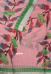 Rose Pink - Isha - chanderi cotton with tissue border